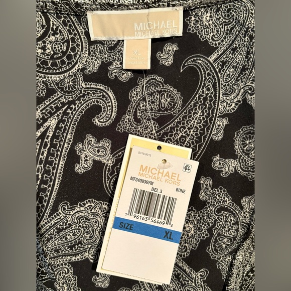 Michael Kors foil paisley faux wrap blouse - Picture 4 of 5